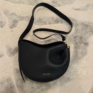 Polene Black Leather Bag